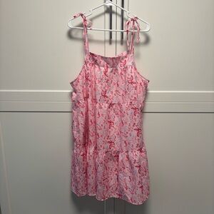 Gigio Pink Floral Sleeveless Dress large boho summer